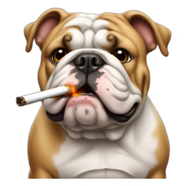 english-bulldog-smoking sticker