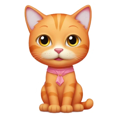 Orange cat with a pink dress aesthetic  sticker