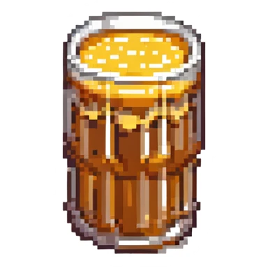 pint glass filled with amber beer pixel art style sticker