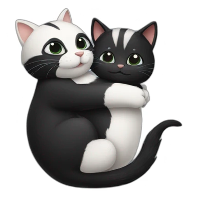 Cat with skunk hugs sticker