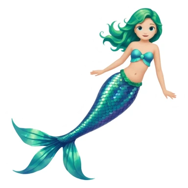 green aqua coloured siren mermaid tail end only sticker
