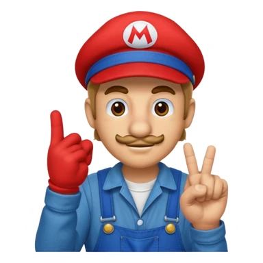 mario sacando el dedo sticker