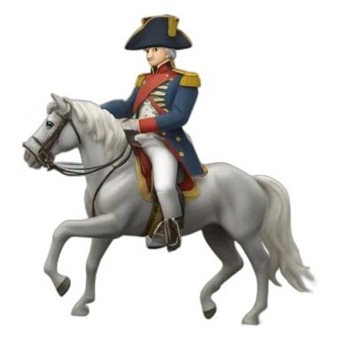 napoléon sur son cheval blanc vaillant sur un champ de batille sticker