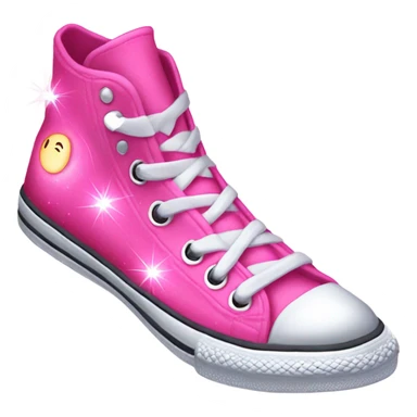 Cute pink converse hightop with sparkles sticker