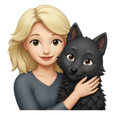 Black wolf love blond lady sticker