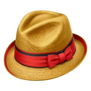 Chapeau de paille avec une bande rouge  sticker