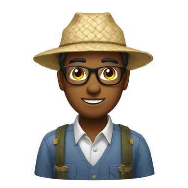nerd with a rice farmer hat sticker