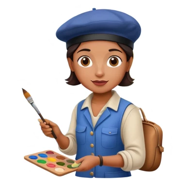 artist in paris painting a SPAM landscape  sticker