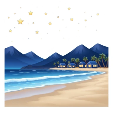 Night sky over beach no mountains  sticker