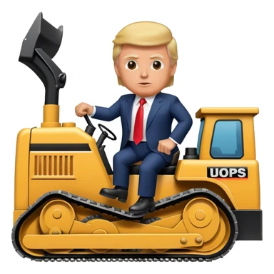 Donald trump riding bulldozer sticker