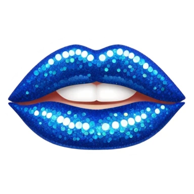 blue glitter lips sticker