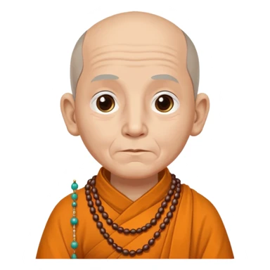 An elderly monk with prayer beads, calm eyes, and wise presence.
 sticker