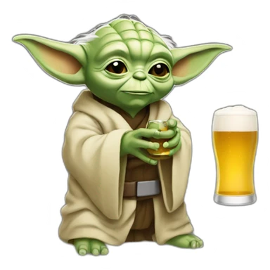 Yoda qui boit de la bière sticker