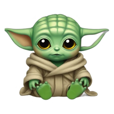 baby yoda  Ukraine flag sticker