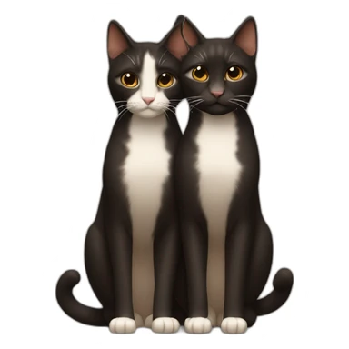 two black and brown cats kiss sticker