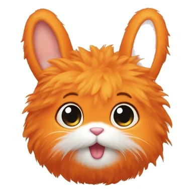 Fluffy orange bunny sticker