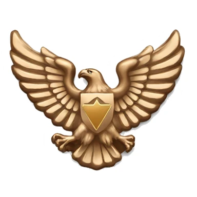 Bronze military badge with stars and an eagle sticker