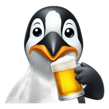 Penguin drinking beer sticker