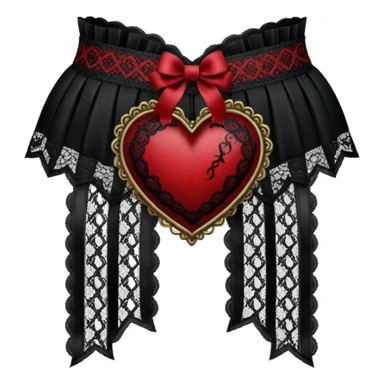 goth themed heart with a black lace garter sticker