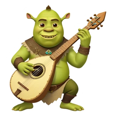 Shrek playing balalaika sticker
