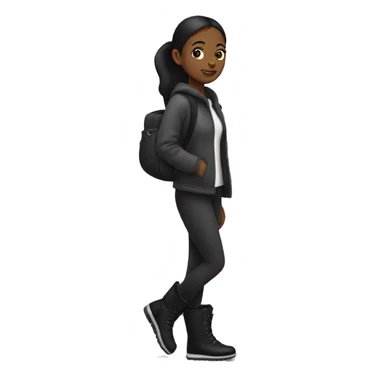 girl walking with black uggs on her legs sticker