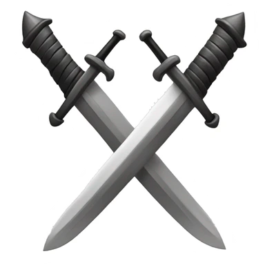 Monochrome crossed swords with c in the middle sticker