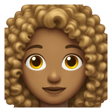 Curly hair brown teenager  sticker