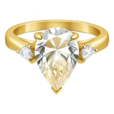 Pear shaped gold engagement ring sticker