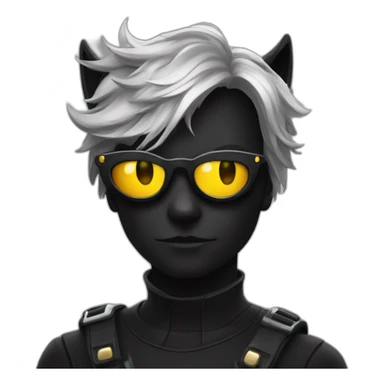 Chat noir avec des lunettes sticker