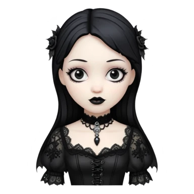 gothic girl, gothic style, vinyl figure, lace and dark accents sticker