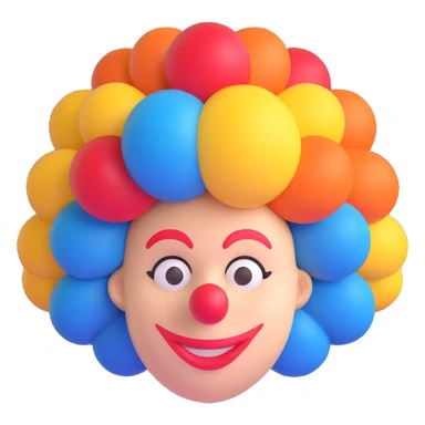clown's wig sticker