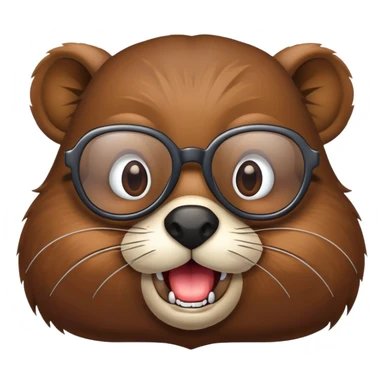 Beaver wearing big glasses  sticker