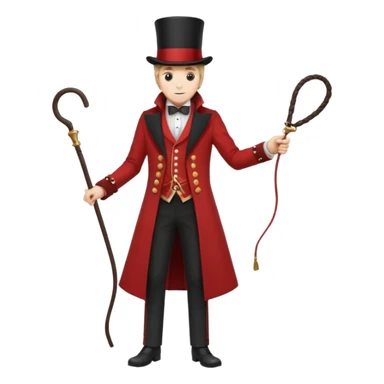 Ringmaster – Man in red coat and top hat, holding a whip or mic, full body sticker