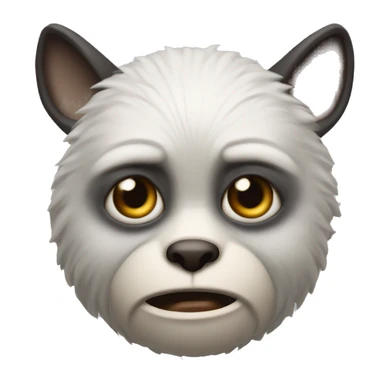 Un mapache de frente solo la cara con las ojeras bien marcadas sticker