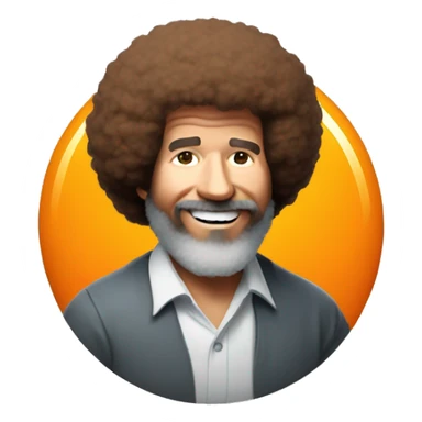 Bob ross with a orange sticker