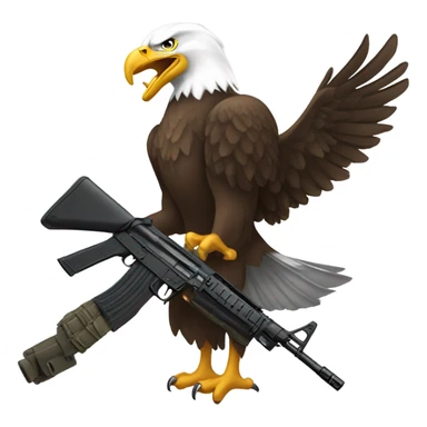 Bald eagle holding ak47 sticker