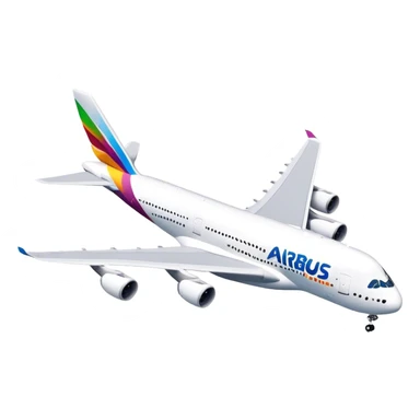 Airbus A380 - Airbus (Model Year: 2021) (Iconic colour: White with colorful tail) sticker