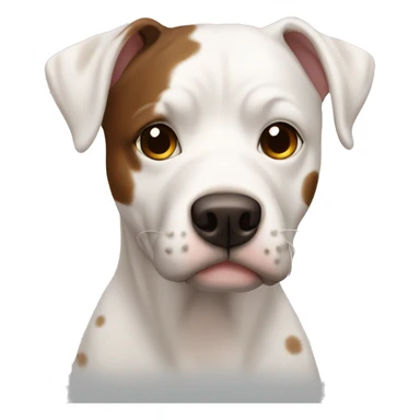 pit white with brown spots and one spot is on the eye  sticker