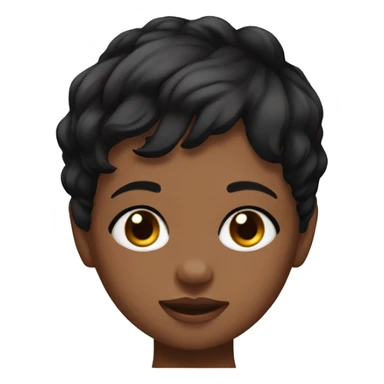 black short cut hair & black eyes & baby sticker
