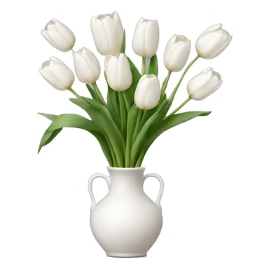 White tulips vase sticker