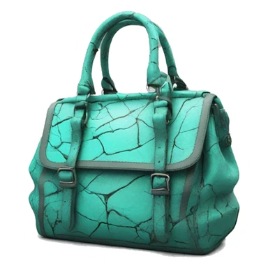 Realistic cracked turquoise pattern designer satchel purse. sticker