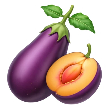 eggplant eaten by peach sticker