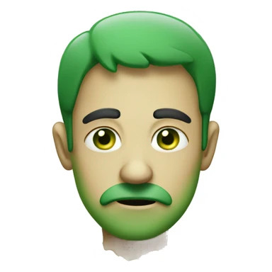 A sad man that is emitting a green misty odor sticker