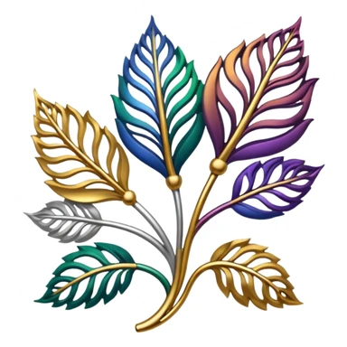 dark rainbow filigree design, leaf shapes, flower shapes, nature shapes sticker