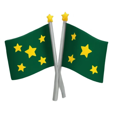circassian flag with dark green background with 3 yellow arrows and 12 yellow stars sticker