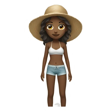 a girl on a beach sticker