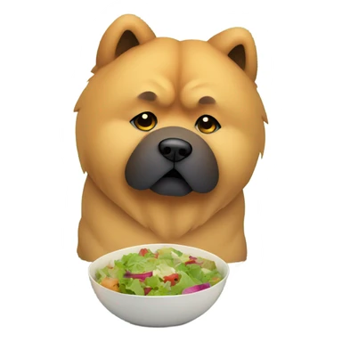 chow chow looking at salad sadly sticker