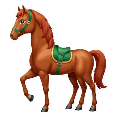 Christmas red horse with a full-length sticker