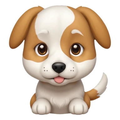 a white beagle x maltese x chi dog the size of a kelpie with light brown ears and a light brown patch on one eye sticker