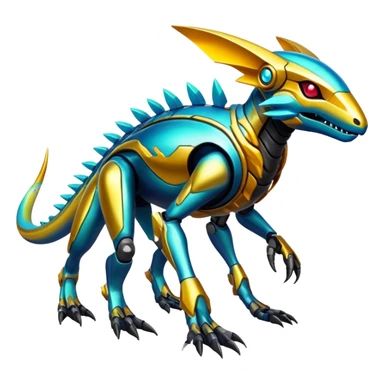 exotic tropical cyber-Protogen-Fakémon-Vernid-creature (full body) sticker